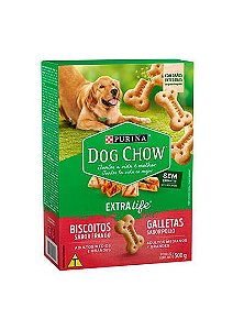 Biscoitos Nestlé Purina Dog Chow Extra Life Frango para Cães Adultos Raças Médias e Grandes - 500g