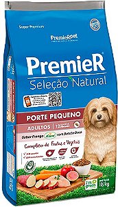 Ração Seca Premier Seleção Natural Porte Pequeno Adulto sabor Frango com Batata Doce