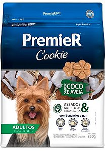 Cookie Premier Cães Adultos Porte Pequeno sabor Coco e Aveia 250g