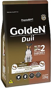 Ração Seca Golden Fórmula Duii Cães Adultos Porte Pequeno sabor Frango e Seleçao de Carnes 3kg