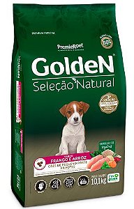 Ração Seca Golden Seleção Natural Cães Filhotes Porte Pequeno sabor Frango e Arroz