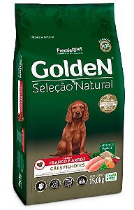 Ração Seca Golden Seleção Natural Cães Filhotes sabor Frango e Arroz 10,1kg