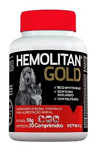 Suplemento Vetnil Hemolitan Gold 30 Comprimidos