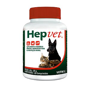 Suplemento Vetnil Hepvet 30 Comprimidos