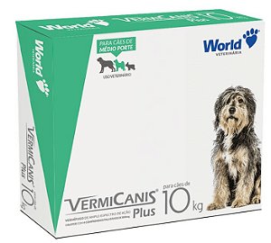 Vermífugo World Veterinária VermiCanis Plus 800mg 10kg 4 Comprimidos
