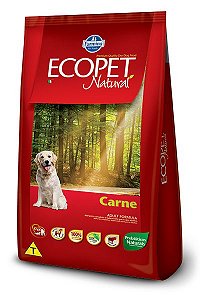 Ração Seca Ecopet Natural Cães Adulto sabor Carne 15kg