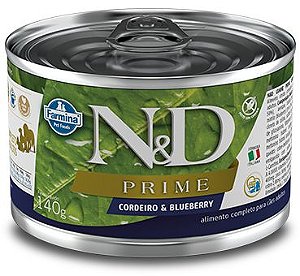 Alimento Úmido Lata N&D Canine Prime Adult sabor Cordeiro e Blueberry 140g