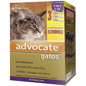 Endectoparasiticida Elanco Advocate Gatos Entre 4 e 8kg