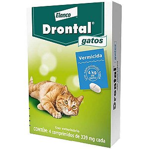 Vermífugo Elanco Drontal Gatos para 4kg 4 Comprimidos
