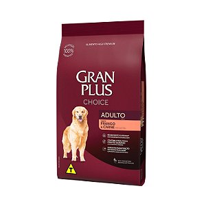 Ração Seca Gran Plus Choice Cães Adultos sabor Frango & Carne