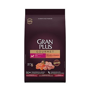 Ração Seca Gran Plus Gourmet Cães Adultos Porte Mini e Pequeno sabor Salmão e Frango