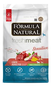 Ração Seca Fórmula Natural  Fresh Meat Cães Adultos Porte Mini e Pequeno Sensitive sabor Cordeiro