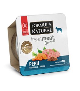 Ração Úmida Fórmula Natural Fresh Meat Gourmet para Cães Adultos sabor Peru, Cenoura e Linhaça 70g