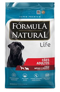 Ração Seca Fórmula Natural Life Cães Adultos Porte Médio e Grande 15kg