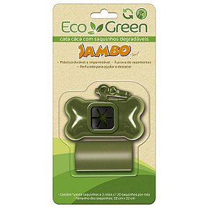Kit Jambo Eco Green com 1 porta saquinhos e 2 sacos Degradáveis