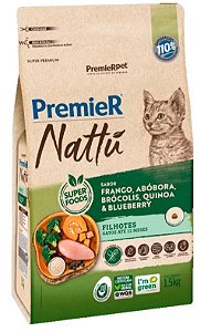 Ração Seca Premier Nattu Gatos Filhotes sabor Frango e Abóbora 1,5kg