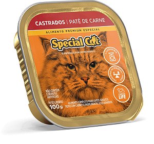 Alimento Úmido Patê Special Cat Castrado sabor Carne 100g
