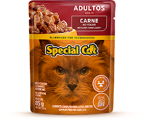Alimento Úmido Sachê Special Cat Adulto sabor Carne 85g