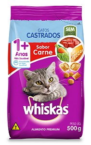 Ração Seca Whiskas Gatos Castrados sabor Carne