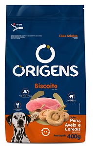 Biscoito Origens Cão Adulto sabor Peru, Aveia e Cereais 400g