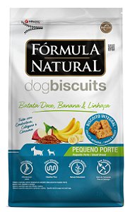Biscoito Fórmula Natural Cão de Pequeno Porte Biscuits sabor Batata Doce, Banana E Linhaça 250g
