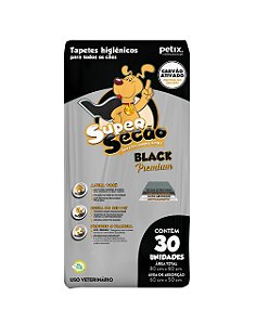 Tapete Higiênico Super Secão Black 80x60cm 30 Unidades