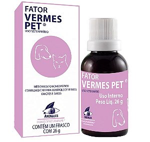 Homeopatia Para Cães e Gatos Arenales Fator Vermes Pet 26g