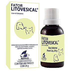Homeopatia Para Cães e Gatos Arenales Fator Litovesical 26g