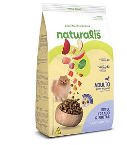 Ração Seca Naturalis Cão Adulto de Pequeno Porte sabor Peru, Frango e Frutas