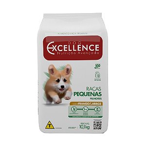 Ração Seca Dog Excellence Cães Filhotes Raças Pequenas sabor Frango e Arroz