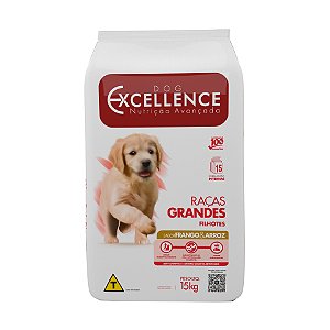 Ração Seca Dog Excellence Cães Filhotes Raças Grandes sabor Frango e Arroz 15kg