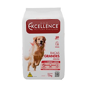 Ração Seca Dog Excellence Cães Adultos Raças Grandes sabor Carne e Arroz 15kg