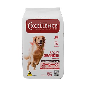 Ração Seca Dog Excellence Cães Adultos Raças Grandes sabor Cordeiro e Arroz 15kg