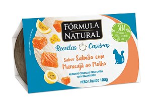 Alimento Úmido Fórmula Natural Receitas Caseiras Gato Adulto sabor Salmão com Maracujá ao Molho 100g