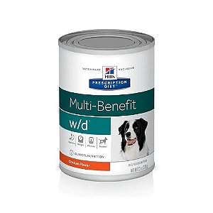 Alimento Úmido Lata Hills Canino Prescription Diet W/D Multi-Benefit Controle De Glicose, Cuidado Digestivo, Controle De Peso, Cuidado Urinário 370g