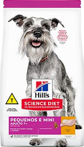 Ração Seca Hills Canino Adulto 7+ Pequenos e Mini sabor Frango