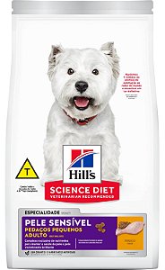 Ração Seca Hills Canino Adulto Pedaços Pequenos Pele Sensível sabor Frango