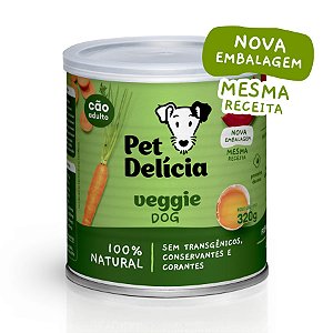 Alimento Úmido Lata Pet Delícia Cães Adultos sabor Veggie Dog 320g