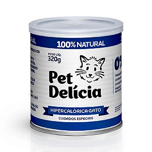 Alimento Úmido Lata Pet Delícia Cuidados Especiais Gatos Adultos Hipercalórica 320g