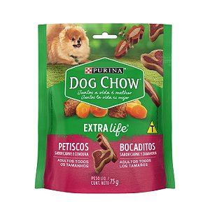 Petisco Dog Chow Cão Adulto sabor Carne e Cenoura 75g