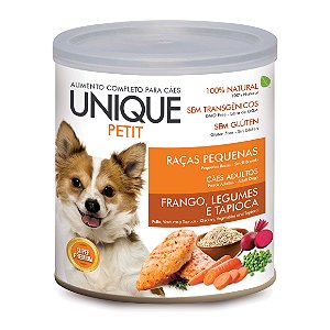 Alimento Úmido Unique Petit Cão Adulto raça Pequena sabor Frango, Legumes e Tapioca 300g