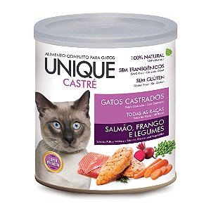 Alimento Úmido Unique Castré Gato Castrado sabor Salmão, Frango e Legumes 300g