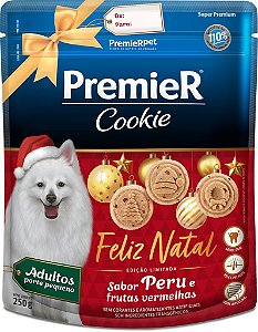 Cookie Premier Cães Adultos sabor Peru e Frutas Vermelhas Edição Limitada Feliz Natal 250g