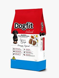 Ração Seca Dogfit Natural Cães Adultos Raças Pequenas e Médias sabor Carne e Frango