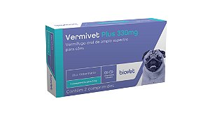 Vermífugo Biovet Vermivet Plus 330mg 2 Comprimidos