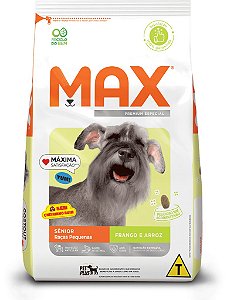 Ração Seca Max Cães Sênior Raças Pequenas sabor Frango e  Arroz