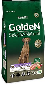 Ração Seca Golden Seleção Natural Cães Sênior sabor Frango e Arroz 12kg
