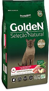 Ração Seca Golden Seleção Natural Gatos Castrados sabor Frango com Batata Doce