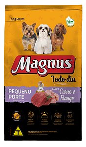 Ração Seca Magnus Premium Todo Dia Cães Adultos Porte Pequeno sabor Carne e Frango