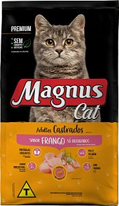 Ração Seca Magnus Cat Premium Castrados sabor Frango Só Recheados 20kg